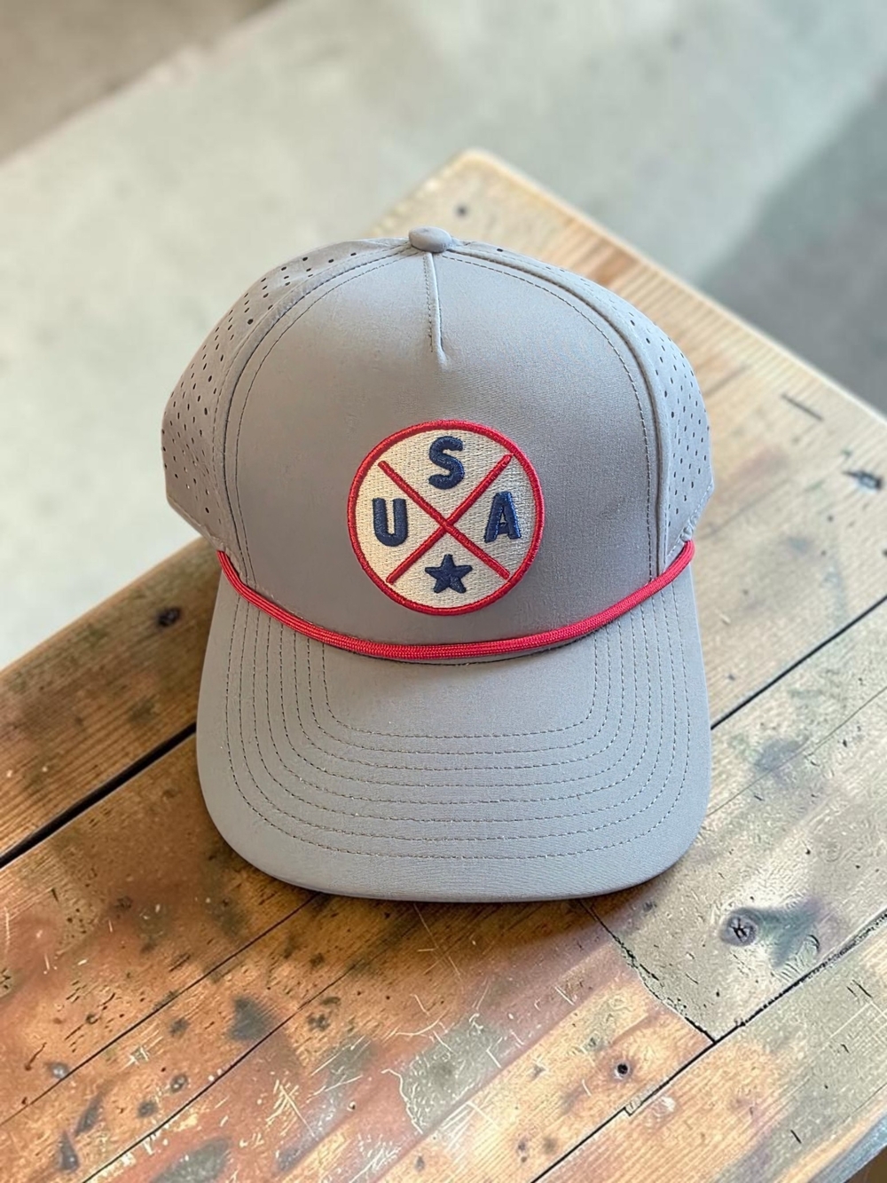USA Grey and Red Baseball Cap
